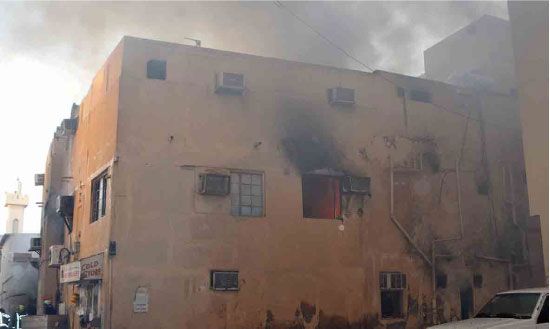 المنزل الذي وقعت فيه الحادثة في المنامة أمس