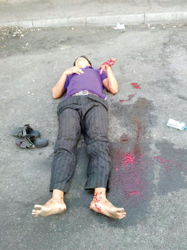 صورة عممتها وزارة الداخلية للمصاب الآسيوي في موقع الحادث