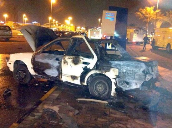 حرق سيارة في المنامة