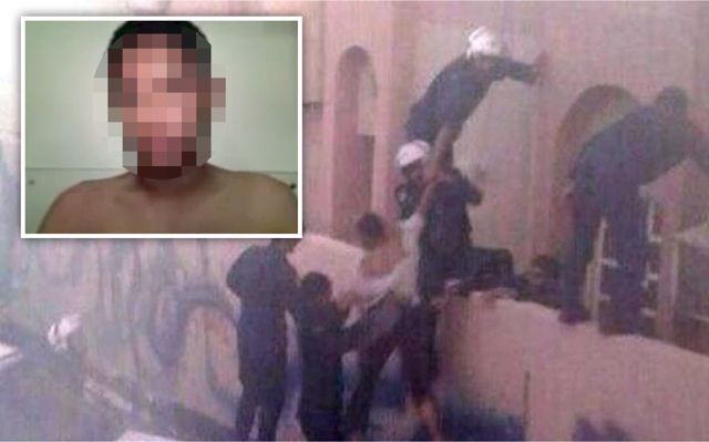 صورة تظهر حادثة اعتقال الشاب حسين في النبيه صالح ... وفي الإطار الشاب الذي ظهر في مقطع الفيديو