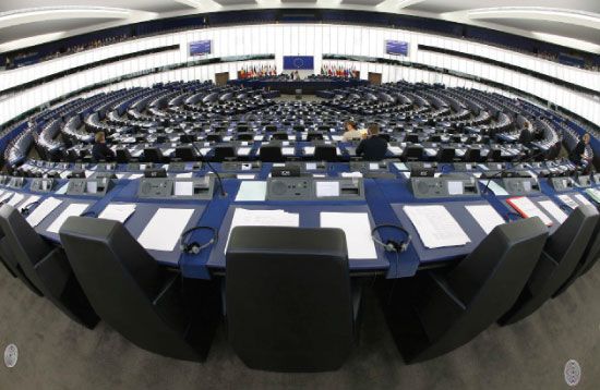 القاعة العامة للبرلمان الأوروبي في ستراسبورغ - reuters