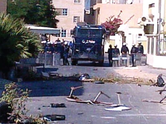 صورة تداولتها وسائل التواصل الاجتماعي لتواجد الشرطة بالقرب من الجابرية