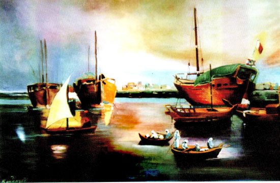 لوحة الفرْضة زيت على قماش العام 1976