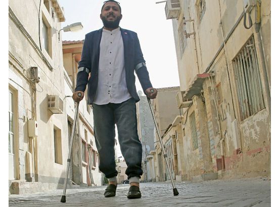 أحمد الصفار يعاني الإعاقة جرّاء إصابته بحادث مرور