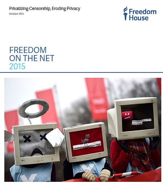  غلاف تقرير منظمة «فريدوم هاوس» حول حرية الإنترنت