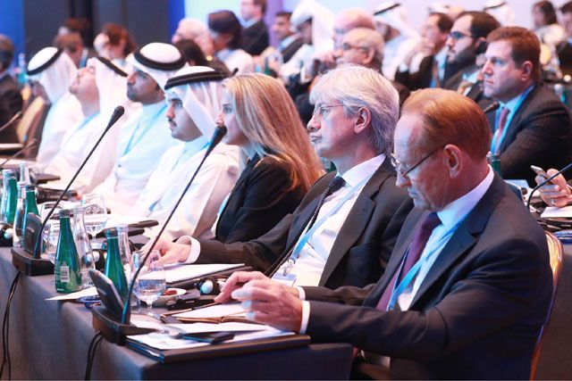 الحضور المشاركون في منتدى خليج البحرين «الشرق الأوسط: الأمن الإقليمي وفرص العمل»