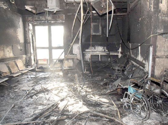 آثار الدمار في مستشفى جازان العام في جازان - afp