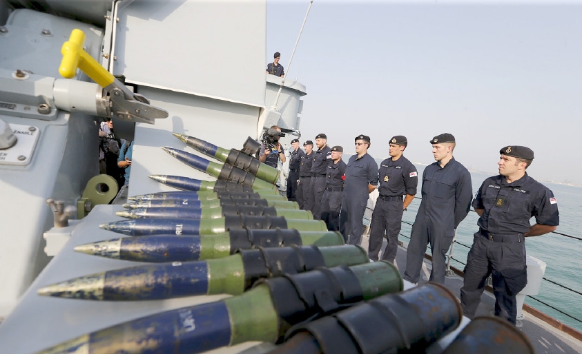 ﻿البحرية الملكية البريطانية المشاركة في التمرين البحري الدولي في القاعدة الأميركية بالمنامة - REUTERS
