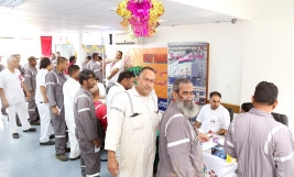 ﻿شارك نحو 300 من عمال وموظفي الشركة وعمال الشركات والمقاولين العاملين في الاحتفال بيوم الصحة العالمي