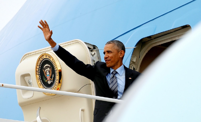 ﻿أوباما مغادراً واشنطن - REUTERS