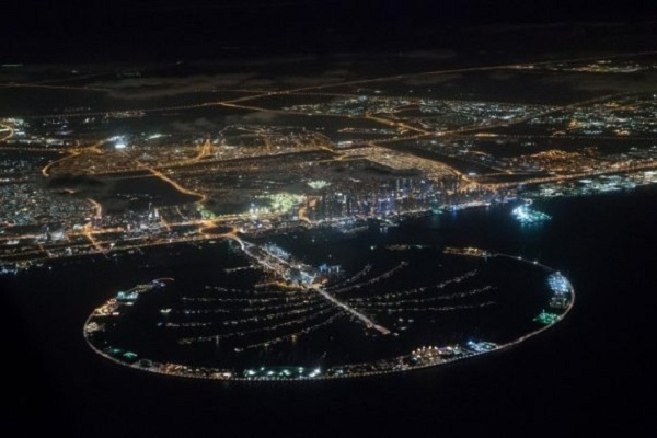 صورة جوية لجزر النخيل على شواطئ دبي