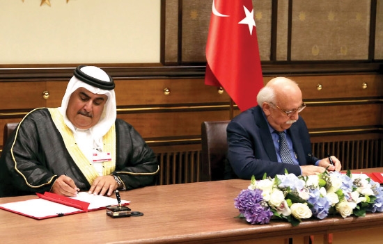 ﻿التوقيع على عدد من الاتفاقيات ومذكرات التفاهم بين البحرين وتركيا