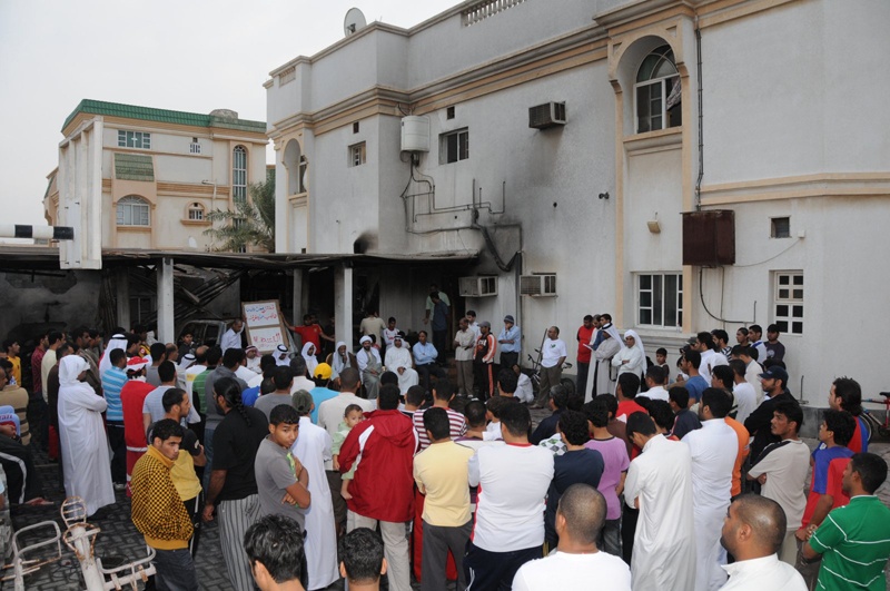 شاهد صور حريق منزل ممثل الدائرة التاسعة بمجلس بلدي المحافظة الشمالية يوم امس 