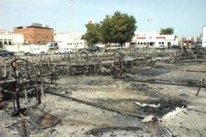 مجهولون يحرقون خيمة مهرجان سترة البيئي