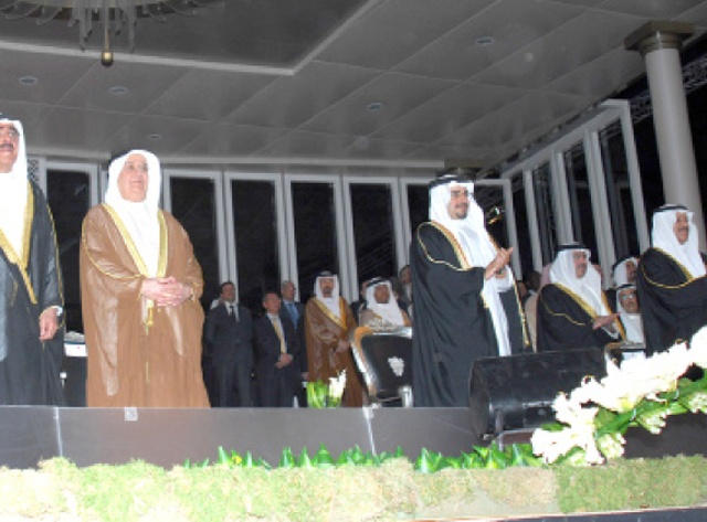 سمو ولي العهد لدى حضوره حفل تكريم الرياضيين البحرينيين