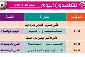تشاهدون اليوم... وأين تذهب