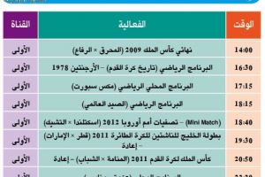 برنامج القناة الرياضية البحرينية اليوم