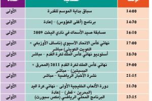 برنامج القناة الرياضية البحرينية اليوم