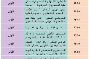 برنامج القناة الرياضية البحرينية اليوم