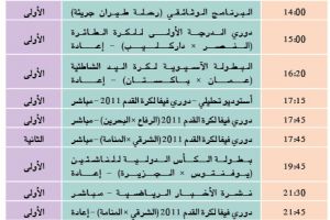 برنامج قناة البحرين الرياضية اليوم