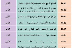 برنامج قناة البحرين الرياضية اليوم