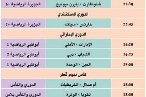 تشاهدون اليوم وأين تذهب