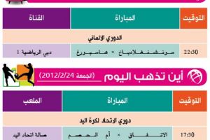 تشاهدون اليوم وأين تذهب