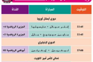 تشاهدون اليوم وأين تذهب