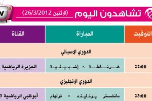 تشاهدون اليوم وأين تذهب