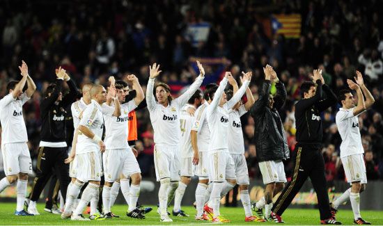فرحة لاعبي ريال مدريد بعد انتهاء المباراة