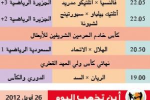 تشاهدون اليوم وأين تذهب