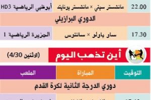 تشاهدون اليوم وأين تذهب