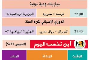 تشاهدون اليوم وأين تذهب