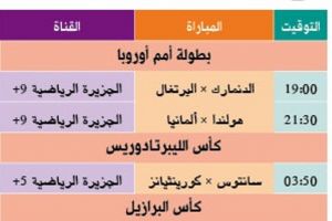 تشاهدون اليوم وأين تذهب