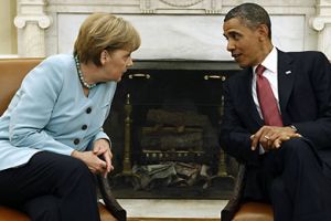 أوباما وميركل يبحثان أزمة اليورو على هامش قمة العشرين 