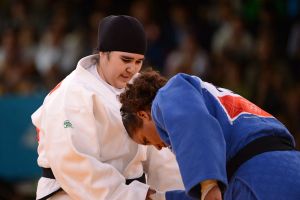 لندن 2012-جودو: مشاركة اول رياضية سعودية في الالعاب الاولمبية بغطاء للرأس