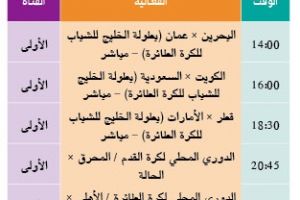 برنامج قناة البحرين الرياضية