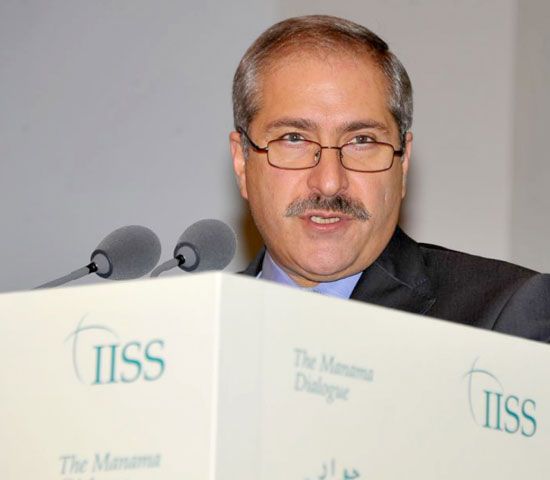 وزير الخارجية الأردني متحدثاً في «حوار المنامة»