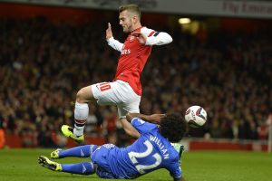 ويلشير يغيب عن مباراة ارسنال ودورتموند في دوري الابطال