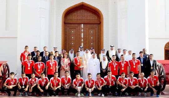 عاهل البلاد يستقبل المنتخب الاولمبي لكرة القدم بطل الخليج