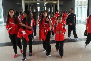 ناشئات الاحمر يبدأ تدريباته فور وصوله للأردن