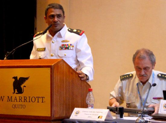 رئيس المجلس الدولي للرياضة العسكرية يلقي كلمته