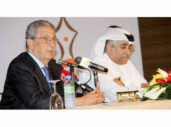 موسى متحدثاً حول تطورات الأوضاع على مستوى العالم العربي ومنطقة الشرق الأوسط- تصوير محمد المخرق