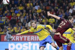 قمة السويد وروسيا في تصفيات كأس اوروبا تنتهي بالتعادل 1-1