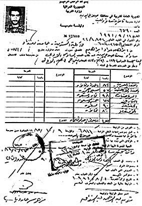 شهادة بعلامات البغدادي المدرسية