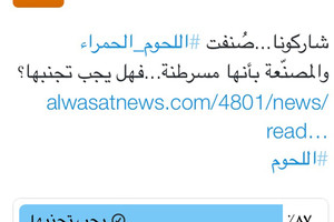 87 % من المشاركين في تصويت 'الوسط' على تويتر يؤيدون تجنب #اللحوم_ الحمراء