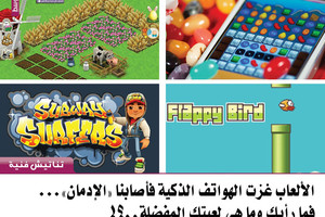 الألعاب غزت الهواتف الذكية فأصابنا 'الإدمان'، فما رأيك وما هي لعبتك المفضلة؟!