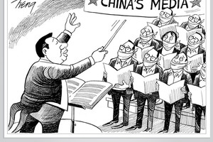 كاريكاتير 'نيويورك تايمز': فرض رقابة من السلطات الصينية على وسائل الإعلام