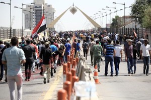 اعتصام في ساحة التحرير لحين إعلان حكومة تكنوقراط في العراق