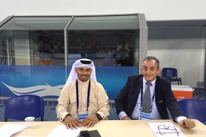 جمعة يشارك في الاشراف على بطولة الأندية العربية للسباحة بمصر